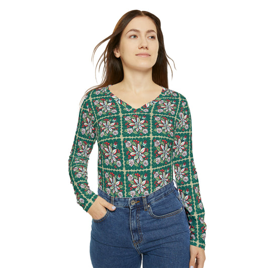 Festive Floral Long-sleeved Tee