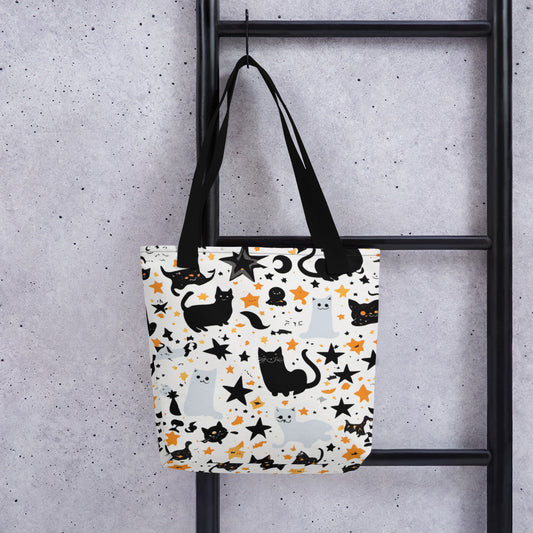 Halloween Cat & Stars Trick or Treating Tote Bags