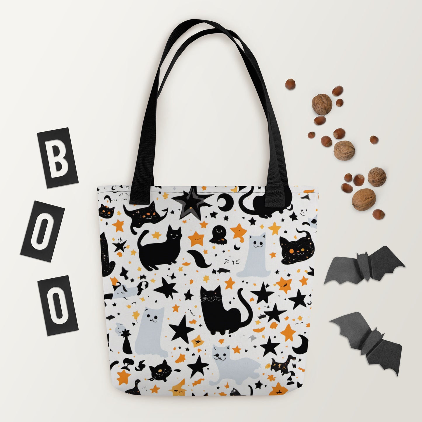 Halloween Cat & Stars Trick or Treating Tote Bags